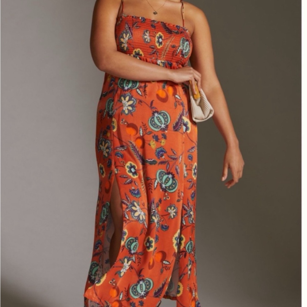 Maeve Anthropologie maxi size 2x orange paisley comfy plus